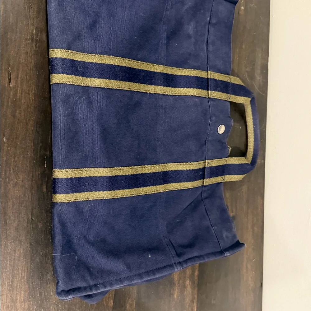 Hermes Navy and Olive Canvas Briefcase